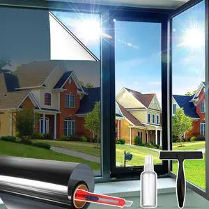 Window Privacy Film One Way Daytime Privacy Static Cling Sun Blocking Anti UV Reflective Window Tint for Home and Office, Tinted Black, 17.5 inch X 78.7 inch Window Privacy Film One Way Daytime Privacy Static Cling Sun Blocking Anti UV Reflective Window Tint for Home and Office, Tinted Black, 17.5 inch X 78.7 inch