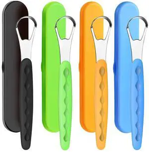 4-Pack Colorful Tongue Scraper for Adults with Travel Case, Stainless Steel, Metal Tongue Brush for Bad Breath, Oral Hygiene Tool, Easy to Use & Portable 4-Pack Colorful Tongue Scraper for Adults with Travel Case, Stainless Steel, Metal Tongue Brush for Bad Breath, Oral Hygiene Tool, Easy to Use & Portable