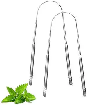 2 Pack Tongue Scraper,Stainless Steel Tongue Cleaners,Tongue Scraper for Adults, Reduce Bad Breath and Fresh Breath(Silver) 2 Pack Tongue Scraper,Stainless Steel Tongue Cleaners,Tongue Scraper for Adults, Reduce Bad Breath and Fresh Breath(Silver)