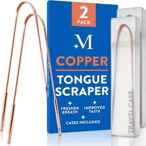 Copper Tongue Scraper for Adults (2 Pack), Reduce Bad Breath, Metal Tongue Scraper, Tongue Cleaner, Tongue Scraper, Tongue Scrubber, Tongue Cleaner for Adults, Tongue Scraper Reusable Copper Tongue Scraper for Adults (2 Pack), Reduce Bad Breath, Metal Tongue Scraper, Tongue Cleaner, Tongue Scraper, Tongue Scrubber, Tongue Cleaner for Adults, Tongue Scraper Reusable