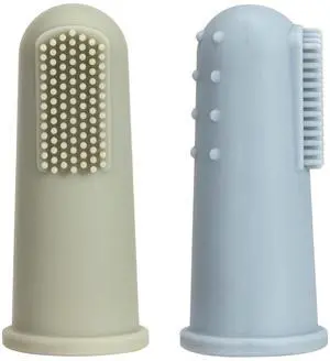 Baby Finger Toothbrush with Case, Food Grade Silicone, BPA Free, 2-Pack (Sage+Ether) Baby Finger Toothbrush with Case, Food Grade Silicone, BPA Free, 2-Pack (Sage+Ether)