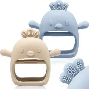 2 Pack Baby Teething Toy Silicone Teething Mitten for Babies Over 3 Months Anti Dropping Wrist Hand Teethers Baby Chew Toys for Sucking Needs, BPA Free 2 Pack Baby Teething Toy Silicone Teething Mitten for Babies Over 3 Months Anti Dropping Wrist Hand Teethers Baby Chew Toys for Sucking Needs, BPA Free