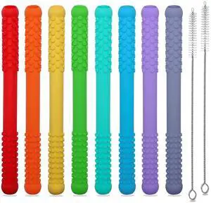 Teething Straws Sticks for Babies 6-12 12-18 Months, 8 Pack Teething Toys 3-6 Months, Silicone Teethers for Babies Toddlers Nursing Biting Chewing, Autism Chew Toys for Sensory Kids Teething Relief Teething Straws Sticks for Babies 6-12 12-18 Months, 8 Pack Teething Toys 3-6 Months, Silicone Teethers for Babies Toddlers Nursing Biting Chewing, Autism Chew Toys for Sensory Kids Teething Relief