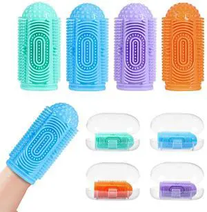 Finger Tooth Brushing Baby Toothbrush 4 Pcs with 4 Travel Storage Case,Food Grade Silicone Baby Finger Toothbrush,Soft Infant Toothbrushes for Toddlers 0-36,Oral Cleaner,Gum Brush Finger Tooth Brushing Baby Toothbrush 4 Pcs with 4 Travel Storage Case,Food Grade Silicone Baby Finger Toothbrush,Soft Infant Toothbrushes for Toddlers 0-36,Oral Cleaner,Gum Brush