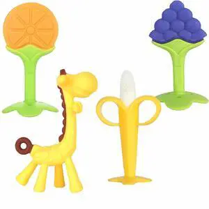 Teething Toys for Baby, Teethers with Banana Toothbrush Teeth Brushing,BPA-Free,Chew Toy Infants Toddlers Silicone Teether for Babies 0-6-12 Months Teething Toys for Baby, Teethers with Banana Toothbrush Teeth Brushing,BPA-Free,Chew Toy Infants Toddlers Silicone Teether for Babies 0-6-12 Months