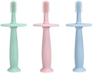 3 Pack Silicone Baby Toothbrush Teethers - Teething Toys Training Oral Care for Infants 0-12 Months+ 3 Pack Silicone Baby Toothbrush Teethers - Teething Toys Training Oral Care for Infants 0-12 Months+