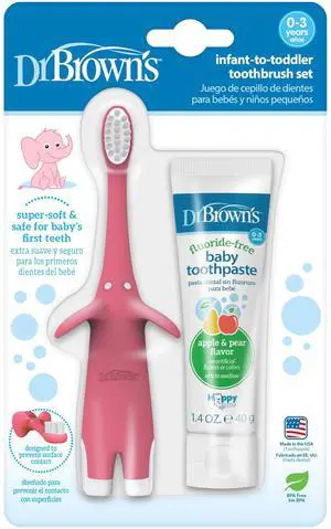Infant-to-Toddler Toothbrush Set, 1.4 Ounce, Pink Infant-to-Toddler Toothbrush Set, 1.4 Ounce, Pink
