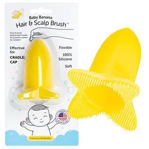 Hair & Scalp Brush for Cradle Cap and Bathtime, Made in USA, Infant to 12 Months, Flexable, Variable Pressure Scalp and Body Scrubber, Sensory Stimulation, Essential Baby Shower Gift Hair & Scalp Brush for Cradle Cap and Bathtime, Made in USA, Infant to 12 Months, Flexable, Variable Pressure Scalp and Body Scrubber, Sensory Stimulation, Essential Baby Shower Gift