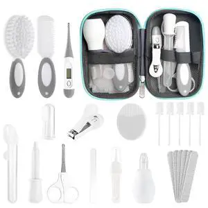 Baby Healthcare and Grooming Kit for Newborn Kids, 24PCS Upgraded Safety Baby Care Kit, Newborn Nursery Health Care Set, Baby Care Product (Grey White) Baby Healthcare and Grooming Kit for Newborn Kids, 24PCS Upgraded Safety Baby Care Kit, Newborn Nursery Health Care Set, Baby Care Product (Grey White)