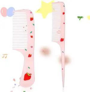 Baby Comb Set, Small Cute Fine Tooth Toddler Comb & Rat Tail Baby Comb for Styling, Pink Baby Hair Comb Plastic Parting Combs, Anti-Static Mini Hairdressing Comb for Baby Girl Wet Dry Hair (2Pcs) Baby Comb Set, Small Cute Fine Tooth Toddler Comb & Rat Tail Baby Comb for Styling, Pink Baby Hair Comb Plastic Parting Combs, Anti-Static Mini Hairdressing Comb for Baby Girl Wet Dry Hair (2Pcs)