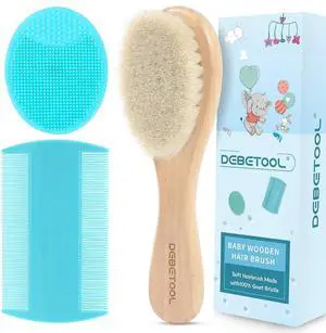 Cradle Cap Brush and Comb Set with Baby Hair Brush - 3-Piece Wooden Baby Brush Kit for Newborns and Infants Cradle Cap Brush and Comb Set with Baby Hair Brush - 3-Piece Wooden Baby Brush Kit for Newborns and Infants