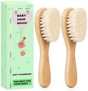 Baby Hair Brush, Wooden Baby Hair Brush for Newborns & Toddlers, Super Soft Goat Bristles Hair Brush, Toddler Hair Brush,Ideal for Cradle Cap (2PCS) Baby Hair Brush, Wooden Baby Hair Brush for Newborns & Toddlers, Super Soft Goat Bristles Hair Brush, Toddler Hair Brush,Ideal for Cradle Cap (2PCS)