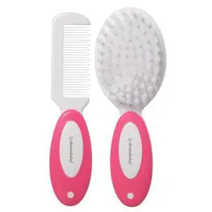 Deluxe Baby Brush and Comb Set - Super Soft Bristles & Non-Scratch Comb - Easy-Grip Toddler Handle for Newborn Girls - Pink Deluxe Baby Brush and Comb Set - Super Soft Bristles & Non-Scratch Comb - Easy-Grip Toddler Handle for Newborn Girls - Pink