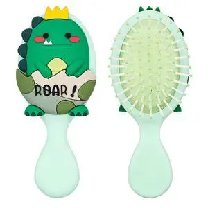 Toddler Hair Brush - Mini Hair Brush for Kids - Travel Brush for Boys and Girls - Baby Detangler Brush for Thin Hair - Dinosaur Brushes with Air Cushion - Green Toddler Hair Brush - Mini Hair Brush for Kids - Travel Brush for Boys and Girls - Baby Detangler Brush for Thin Hair - Dinosaur Brushes with Air Cushion - Green