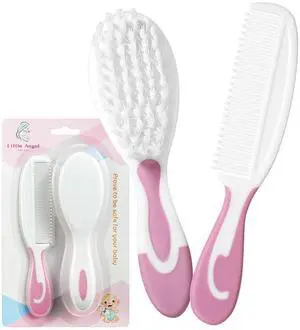 Baby Hair Brush and Comb Sets, New Born Baby Hair Brushes, Perfect Baby Registry Gift for Newborns(Pink) Baby Hair Brush and Comb Sets, New Born Baby Hair Brushes, Perfect Baby Registry Gift for Newborns(Pink)