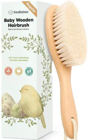 Wooden Baby Hair Brush for Toddler, Infant Cradle Cap (Walnut, Regular) Wooden Baby Hair Brush for Toddler, Infant Cradle Cap (Walnut, Regular)