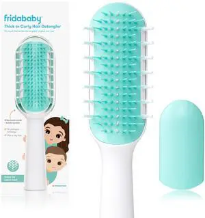 Baby Detangling Hairbrush for Thick or Curly Hair, Toddler Hairbrush, Detangler Brush for Kids, Wide-Tooth Comb & Bristle Combo, Loosens Knots Without Tears or Breakage, Wet or Dry Use, Teal Baby Detangling Hairbrush for Thick or Curly Hair, Toddler Hairbrush, Detangler Brush for Kids, Wide-Tooth Comb & Bristle Combo, Loosens Knots Without Tears or Breakage, Wet or Dry Use, Teal