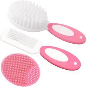 Baby Hair Brush, Cradle Cap Brush, Baby Hair Comb, Baby Hair Brush and Comb Set for Newborns & Toddlers, Baby Brush Soft Bristles, Ideal for Cradle Cap, Perfect Baby Registry Gift (Pink) Baby Hair Brush, Cradle Cap Brush, Baby Hair Comb, Baby Hair Brush and Comb Set for Newborns & Toddlers, Baby Brush Soft Bristles, Ideal for Cradle Cap, Perfect Baby Registry Gift (Pink)