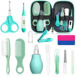 Baby Grooming Kit for Boys Girls Safety Newborn Nursery Essentials Grooming Set Gift for First-time Parents, Green 18 in 1 Baby Grooming Kit for Boys Girls Safety Newborn Nursery Essentials Grooming Set Gift for First-time Parents, Green 18 in 1