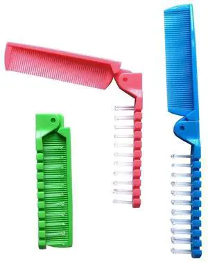 3pcs Hair Brush Set - Folding Travel Brush, Fine Tooth Pocket Comb, Massage Head & Baby Braiding Brush for Kids and Adults in Green/Pink/Blue 3pcs Hair Brush Set - Folding Travel Brush, Fine Tooth Pocket Comb, Massage Head & Baby Braiding Brush for Kids and Adults in Green/Pink/Blue
