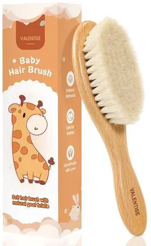 Wooden Baby Hair Brush, Soft Bristle Baby Brush for Cradle Cap, Natural Toddler Hair Brush for Newborn Gift Wooden Baby Hair Brush, Soft Bristle Baby Brush for Cradle Cap, Natural Toddler Hair Brush for Newborn Gift