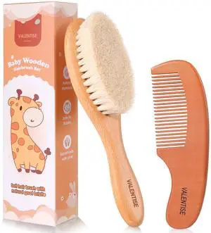 Baby Hair Bush and Comb Set,Baby Hair Brush with Soft Goat Bristle and Wood Comb Set,Wooden Baby Brush Set for Newborns & Toddlers,Good for Cradle Cap Brush Baby Hair Bush and Comb Set,Baby Hair Brush with Soft Goat Bristle and Wood Comb Set,Wooden Baby Brush Set for Newborns & Toddlers,Good for Cradle Cap Brush