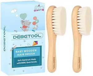 Baby Hair Brush, 2 Packs - Natural Wooden Brush with Premium Goat Bristle, Ideal for Newborns & Toddlers, Promotes Healthy Hair Growth, Prevents Scalp Irritation, Off-white Baby Hair Brush, 2 Packs - Natural Wooden Brush with Premium Goat Bristle, Ideal for Newborns & Toddlers, Promotes Healthy Hair Growth, Prevents Scalp Irritation, Off-white