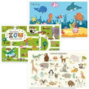 Disposable Placemats for Baby, 40 Pack Sticky Toddler Placemat for Restaurants, Dining Table, Party, Travel, 12" x 18" with 3 Designs Disposable Placemats for Baby, 40 Pack Sticky Toddler Placemat for Restaurants, Dining Table, Party, Travel, 12" x 18" with 3 Designs