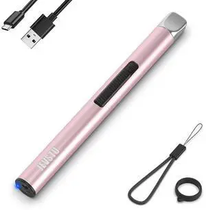Candle Lighter, Electric Rechargeable USB Arc Windproof Flameless Plasma Lighter Long Stick with Rope and Ring, No Butane Fluid, Perfect for Candle BBQ Camping Kitchen Stove, Pink Candle Lighter, Electric Rechargeable USB Arc Windproof Flameless Plasma Lighter Long Stick with Rope and Ring, No Butane Fluid, Perfect for Candle BBQ Camping Kitchen Stove, Pink