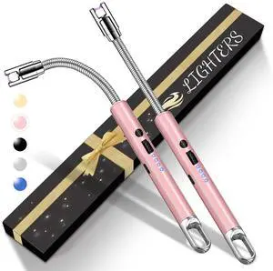 2 Pack Electric Candle Lighters, USB Rechargeable Lighter with Windproof Flameless & Extended Handle, Suitable for Candles, BBQ, Camping, Gas Stove, Festivals Gift (Pink, 2 Packs-A) 2 Pack Electric Candle Lighters, USB Rechargeable Lighter with Windproof Flameless & Extended Handle, Suitable for Candles, BBQ, Camping, Gas Stove, Festivals Gift (Pink, 2 Packs-A)