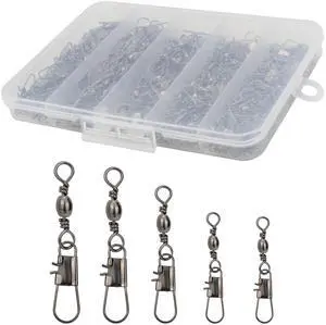 210pcs Barrel Swivels with Snaps, Fishing Swivels Saltwater Freshwater Snap Connector 210pcs Barrel Swivels with Snaps, Fishing Swivels Saltwater Freshwater Snap Connector