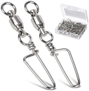 High Strength Fishing Snap Swivels - Ball Bearing Barrel Swivels, Stainless, Saltwater Corrosion Resistant - 25pcs, 31lbs High Strength Fishing Snap Swivels - Ball Bearing Barrel Swivels, Stainless, Saltwater Corrosion Resistant - 25pcs, 31lbs