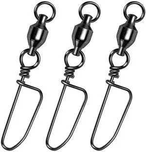 20-Pack Ball Bearing Swivels with Snaps, Fishing Snap Swivels Fishing Tackle Saltwater Freshwater Coastlock Snaps Barrel Swivel Leader Connector Downrigger Planer Release Clips 49LB 20-Pack Ball Bearing Swivels with Snaps, Fishing Snap Swivels Fishing Tackle Saltwater Freshwater Coastlock Snaps Barrel Swivel Leader Connector Downrigger Planer Release Clips 49LB