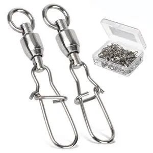 Duo Lock Snap Stainless Barrel Swivels Ball Bearing Fishing Tackle for Saltwater and Freshwater 25pcs 39.6lbs Duo Lock Snap Stainless Barrel Swivels Ball Bearing Fishing Tackle for Saltwater and Freshwater 25pcs 39.6lbs