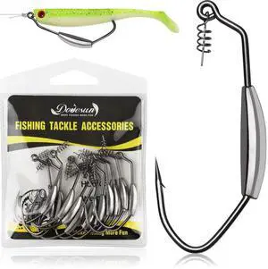 12PCS Weighted Swimbait Hooks Weighted Fishing Hooks Saltwater Freshwater Worm Weedless Hooks for Bass Fishing 5/0 12PCS Weighted Swimbait Hooks Weighted Fishing Hooks Saltwater Freshwater Worm Weedless Hooks for Bass Fishing 5/0