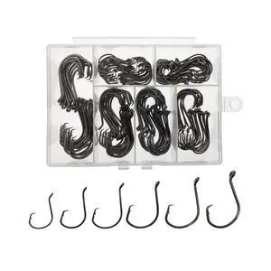 Fishing Hooks Saltwater, 160PCS Circle Hooks Saltwater, 6sizes Fish Hooks for Fishing Gear Tackle, Catfish Octopus Hook 1/0 2/0 3/0 4/0 5/0 6/0 Black High Carbon Steel with Portable Plastic Box Fishing Hooks Saltwater, 160PCS Circle Hooks Saltwater, 6sizes Fish Hooks for Fishing Gear Tackle, Catfish Octopus Hook 1/0 2/0 3/0 4/0 5/0 6/0 Black High Carbon Steel with Portable Plastic Box