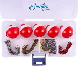 Fishing Tackle Kit Beginners Equipment 80 Pcs-Includes Fishing Hooks Bobbers Circle Octopus Hooks Sinkers| Starter Kit for Artificial and Live Baits (80-Pcs) Fishing Tackle Kit Beginners Equipment 80 Pcs-Includes Fishing Hooks Bobbers Circle Octopus Hooks Sinkers| Starter Kit for Artificial and Live Baits (80-Pcs)