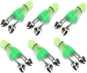 Fishing Bell and Night Light Kit, 20 Pcs Fish Bite Bait Alarm Bell with LED Light for Night Fishing (Green) Fishing Bell and Night Light Kit, 20 Pcs Fish Bite Bait Alarm Bell with LED Light for Night Fishing (Green)