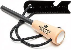 Ferro Rod Fire Starter with Wooden Handle 15,000+ Strike Flint and Steel Firestarter, All-Weather Survival Tool for Camping, Hiking, Bushcraft and Emergency Fire Starter Kit Ferro Rod Fire Starter with Wooden Handle 15,000+ Strike Flint and Steel Firestarter, All-Weather Survival Tool for Camping, Hiking, Bushcraft and Emergency Fire Starter Kit