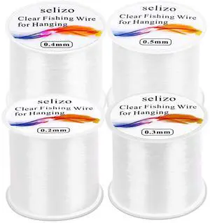 Fishing Wire for Hanging, 4Pcs Clear Fish Line Fishing String Invisible Monofilament Nylon Thread for Hanging Decorations, Balloon Garland, Jewelry Making, Beading and Crafts Fishing Wire for Hanging, 4Pcs Clear Fish Line Fishing String Invisible Monofilament Nylon Thread for Hanging Decorations, Balloon Garland, Jewelry Making, Beading and Crafts