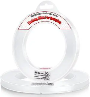 Clear Fishing Wire, 656FT Fishing Line Clear Invisible Hanging Wire Strong Nylon String Supports 40 Pounds for Balloon Garland Hanging Decorations (0.5mm, 558ft, 45LB) Clear Fishing Wire, 656FT Fishing Line Clear Invisible Hanging Wire Strong Nylon String Supports 40 Pounds for Balloon Garland Hanging Decorations (0.5mm, 558ft, 45LB)