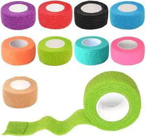 9 Pack 1" x 5 Yards Self Adhesive Bandage Wrap Self Stick Wrap for Ankle, Wrist, Finger, Sports, Breathable Cohesive Vet Tape for Pets (Multi Colors) 9 Pack 1" x 5 Yards Self Adhesive Bandage Wrap Self Stick Wrap for Ankle, Wrist, Finger, Sports, Breathable Cohesive Vet Tape for Pets (Multi Colors)