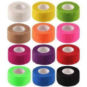 12 Pack 1'' x 5 Yards Self Adhesive Bandage Wrap, Elastic Breathable Self Adherent Wrap for Sports, Toe, Wrist, Ankle, Swelling Wraps, 12 Colors 12 Pack 1'' x 5 Yards Self Adhesive Bandage Wrap, Elastic Breathable Self Adherent Wrap for Sports, Toe, Wrist, Ankle, Swelling Wraps, 12 Colors