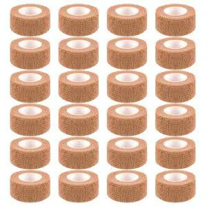 24 Pack Self Adherent Cohesive Wrap Bandages 1 Inches X 5 Yards,First Aid Tape, Elastic Self Adhesive Tape, Athletic, Sports wrap Tape, Bandage Wrap for Sports, Wrist, Skin Colour Athletic Tape 24 Pack Self Adherent Cohesive Wrap Bandages 1 Inches X 5 Yards,First Aid Tape, Elastic Self Adhesive Tape, Athletic, Sports wrap Tape, Bandage Wrap for Sports, Wrist, Skin Colour Athletic Tape