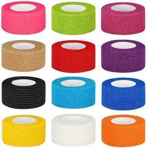 12 Pack Self Adhesive Bandage Wrap 1 Inch Cohesive Bandage Self Adherent Vet Wrap for Dog Pets Elastic Bandage Finger Tape Self Stick Wrap for First Aid Sports Athletic Tape (Mixed Colors) 12 Pack Self Adhesive Bandage Wrap 1 Inch Cohesive Bandage Self Adherent Vet Wrap for Dog Pets Elastic Bandage Finger Tape Self Stick Wrap for First Aid Sports Athletic Tape (Mixed Colors)