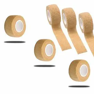 6 Pack Self Adhesive Bandages 1"x5yds, Elastic Cohesive Wrap Tape for Sports Injuries, First Aid, Ankle Wrist, No Clips or Sticky Residue, Breathable Skin Tone for Humans & Pets 6 Pack Self Adhesive Bandages 1"x5yds, Elastic Cohesive Wrap Tape for Sports Injuries, First Aid, Ankle Wrist, No Clips or Sticky Residue, Breathable Skin Tone for Humans & Pets