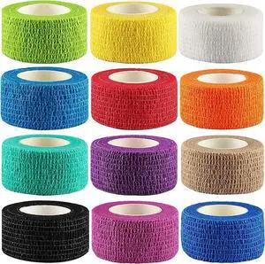 12Pack 1 x 5 Yards Self Adhesive Bandage Wrap, Elastic Self Breathable Self Adherent Wrap for Pets, Athletic Cohesive Bandage for First Aid, Sports Injury & Protection, 12Color 12Pack 1 x 5 Yards Self Adhesive Bandage Wrap, Elastic Self Breathable Self Adherent Wrap for Pets, Athletic Cohesive Bandage for First Aid, Sports Injury & Protection, 12Color