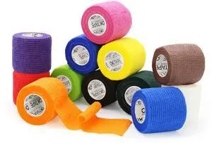 Self Adherent Cohesive Bandages Wrap - 12Packs, 2" x 5 Yards, Non-Woven Self Adhesive Bandage Wrap for Thumb, Finger, Wrist, Ankle, Vet Wrap Bandages Tape (Mixed Colors) Self Adherent Cohesive Bandages Wrap - 12Packs, 2" x 5 Yards, Non-Woven Self Adhesive Bandage Wrap for Thumb, Finger, Wrist, Ankle, Vet Wrap Bandages Tape (Mixed Colors)