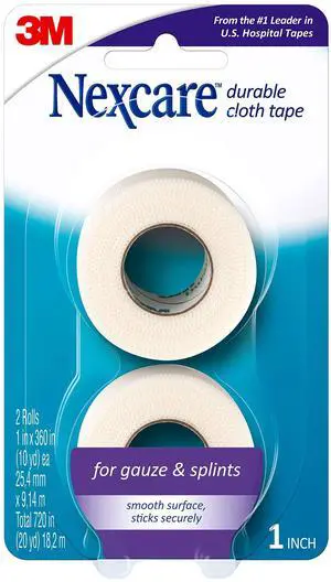 Durable Cloth Tape, Woven Tape, Securely Holds Bulky Wound Dressing - 1 In x 10 Yds, 2 Rolls of Tape Durable Cloth Tape, Woven Tape, Securely Holds Bulky Wound Dressing - 1 In x 10 Yds, 2 Rolls of Tape
