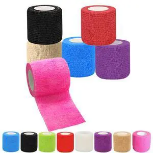 6 Pack 2 Inches Self Adhesive Wrap Bandage Self Adherent Cohesive Bandage Tape Stretch Vet Wrap Breathable Athletic Tape for Sports, Wrist, AnkleMixed Colors 6 Pack 2 Inches Self Adhesive Wrap Bandage Self Adherent Cohesive Bandage Tape Stretch Vet Wrap Breathable Athletic Tape for Sports, Wrist, AnkleMixed Colors